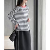 ワンポイント刺繍ボーダー配色カットソー | rps | 詳細画像13