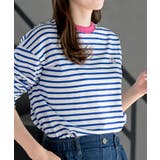 ワンポイント刺繍ボーダー配色カットソー | rps | 詳細画像6