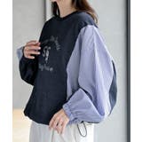 無地×ストライプ切替ミニ裏毛ドロストプルオーバー | rps | 詳細画像24 