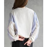 無地×ストライプ切替ミニ裏毛ドロストプルオーバー | rps | 詳細画像8 