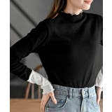 ブラック2 | 配色メロープチハイネックカットソー | rps