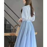 刺繍スリーブバンドカラー７分袖ブラウス | rps | 詳細画像11 