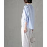 刺繍スリーブバンドカラー７分袖ブラウス | rps | 詳細画像19 