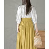 刺繍スリーブバンドカラー７分袖ブラウス | rps | 詳細画像4 