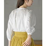 刺繍スリーブバンドカラー７分袖ブラウス | rps | 詳細画像8 