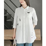 ねこだらけ３ポケット７分袖シャツチュニック | rps | 詳細画像1 