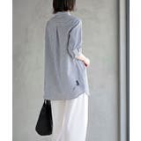 ねこだらけ３ポケット７分袖シャツチュニック | rps | 詳細画像12 