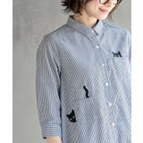 ねこだらけ３ポケット７分袖シャツチュニック | rps | 詳細画像14 