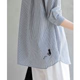 ねこだらけ３ポケット７分袖シャツチュニック | rps | 詳細画像17 