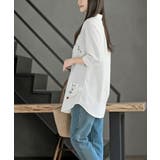 ねこだらけ３ポケット７分袖シャツチュニック | rps | 詳細画像4 