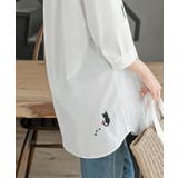 ねこだらけ３ポケット７分袖シャツチュニック | rps | 詳細画像9 