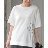 ハート刺繍裾ドロストＴシャツ | rps | 詳細画像1 
