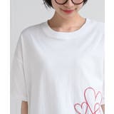 ハート刺繍裾ドロストＴシャツ | rps | 詳細画像14 