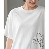 ハート刺繍裾ドロストＴシャツ | rps | 詳細画像6 