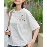 オフホワイト | フラワーポット刺繍Ｔ | rps
