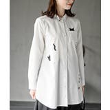 オフホワイト | ねこだらけ3ポケットシャツチュニック | rps