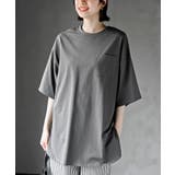 CHACグレー | ポケット付き裾ラウンドTシャツ | rps
