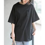 ブラック | ポケット付き裾ラウンドTシャツ | rps