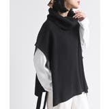 ブラック | サイドリボンタートルリブニットベスト | rps