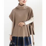 キャメル | サイドリボンタートルリブニットベスト | rps