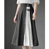 ブラック | シフォン切替ラップスカート | rps