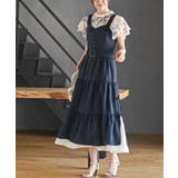 ネイビー | サイドリボンシフォンレイヤーティアードジャンスカ | rps