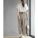 麻混タックワイドパンツ | rps | 詳細画像4 