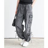 ブラック | サイドリボンデニムカーゴパンツ | rps