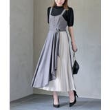 グレー | シフォンプリーツ切替Sスウェードジャンドレ | rps