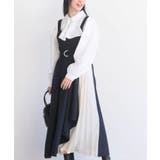 ネイビー | シフォンプリーツ切替Sスウェードジャンドレ | rps