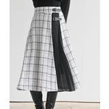 アイボリー | ツィードチェック×プリーツ切替スカート | rps
