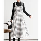 アイボリー | シフォンプリーツ切替ツィードジャンドレ | rps