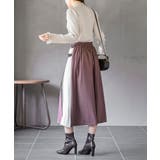 合皮バックル付きシフォンプリーツ切替スカート | rps | 詳細画像12
