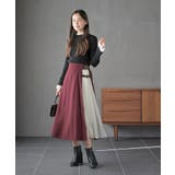合皮バックル付きシフォンプリーツ切替スカート | rps | 詳細画像18