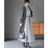 ウエストリボンチュール配色ロングスカート | rps | 詳細画像11 