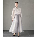 ウエストリボンチュール配色ロングスカート | rps | 詳細画像12 