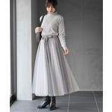 ウエストリボンチュール配色ロングスカート | rps | 詳細画像2 