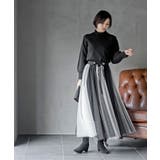 ウエストリボンチュール配色ロングスカート | rps | 詳細画像20 