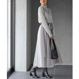 ウエストリボンチュール配色ロングスカート | rps | 詳細画像3 