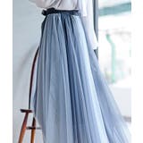 ウエストリボンチュール配色ロングスカート | rps | 詳細画像33 