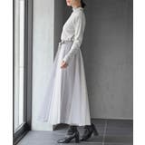 ウエストリボンチュール配色ロングスカート | rps | 詳細画像5 