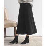 ブラック | 縦柄ニットフレアースカート | rps