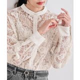 バンドカラー刺繍シアーブラウス | rps | 詳細画像11 