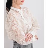 バンドカラー刺繍シアーブラウス | rps | 詳細画像12 