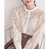 バンドカラー刺繍シアーブラウス | rps | 詳細画像17 