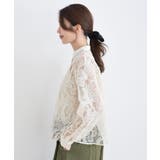 バンドカラー刺繍シアーブラウス | rps | 詳細画像20 