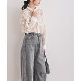 バンドカラー刺繍シアーブラウス | rps | 詳細画像9 