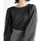 ブラック | チュールパールスリーブカットプルオーバー | rps