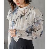 ジャガード花柄フリルブラウス | rps | 詳細画像1 