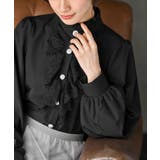 ブラック | フリルレース付きブラウス | rps